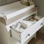 CuddleCo Clara 3 Piece Nursery Furniture Set - White & Ash