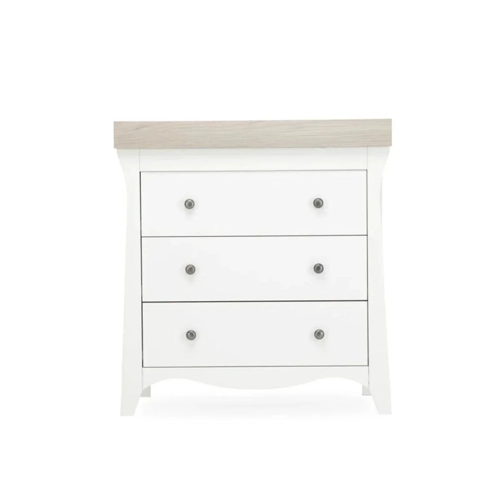 CuddleCo Clara 3 Piece Nursery Furniture Set - White & Ash
