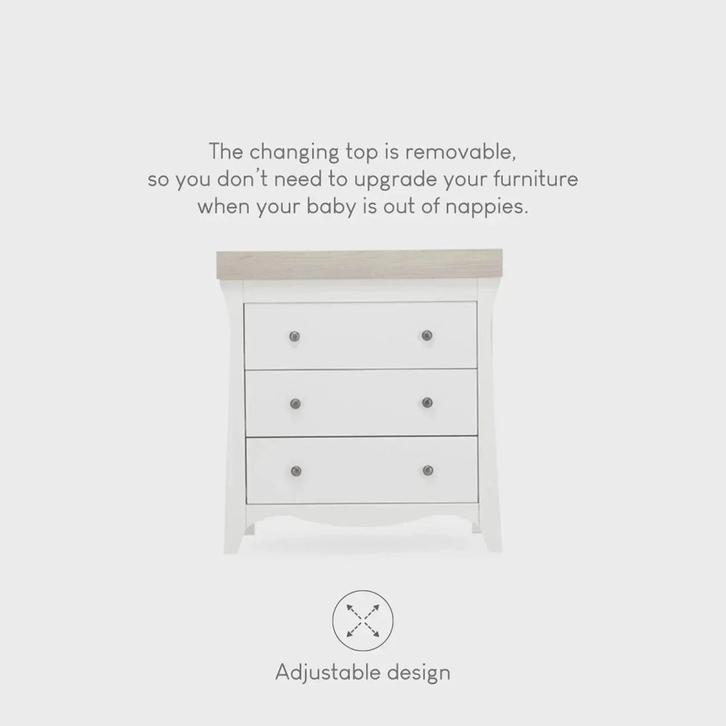 CuddleCo Clara 3 Drawer Dresser Changer - White & Ash