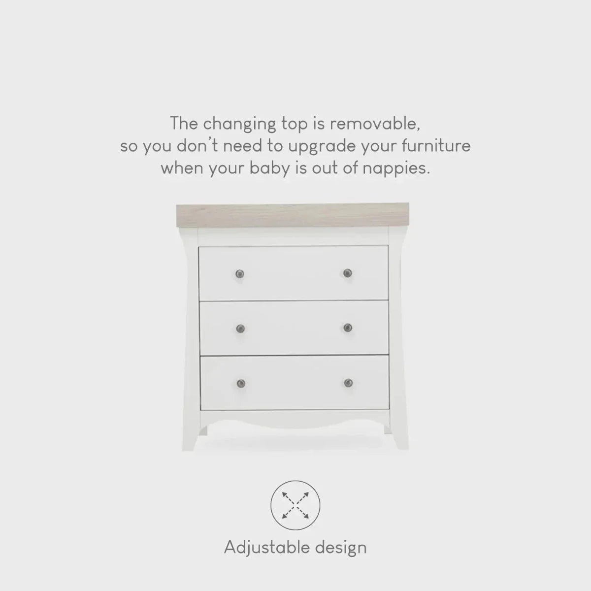 CuddleCo Clara 3 Drawer Dresser Changer - White & Ash