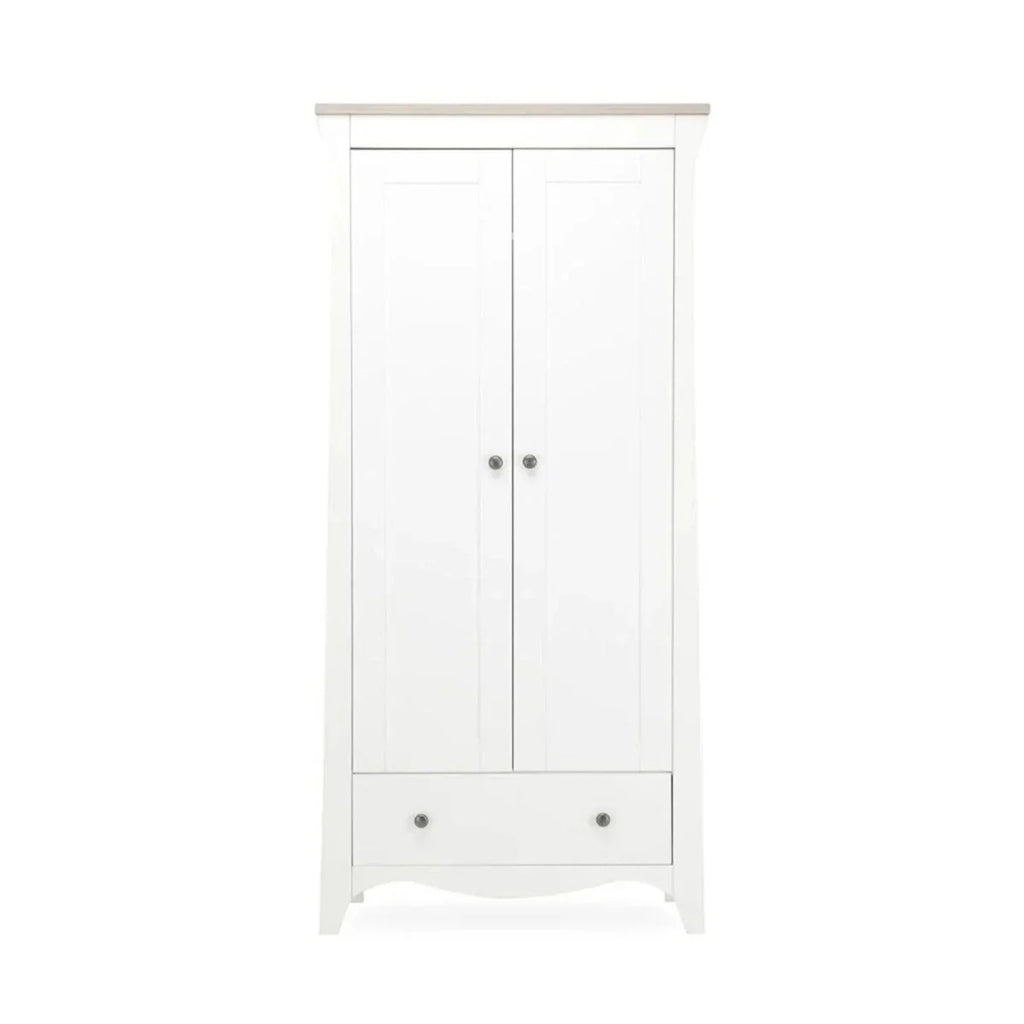 CuddleCo Clara 2 Door Double Wardrobe - White & Ash