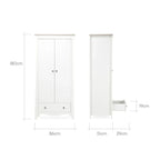 CuddleCo Clara 2 Door Double Wardrobe - White & Ash