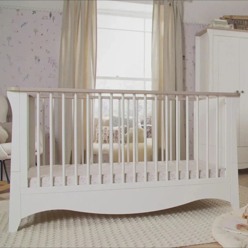 CuddleCo Clara Cot Bed - White & Ash