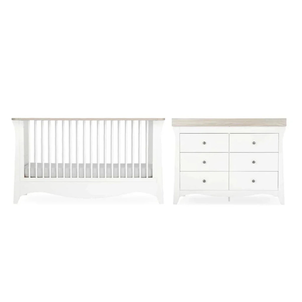 CuddleCo Clara Luxe 2 Piece Furniture Set - White/Ash