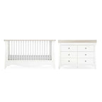 CuddleCo Clara Luxe 2 Piece Furniture Set - White/Ash