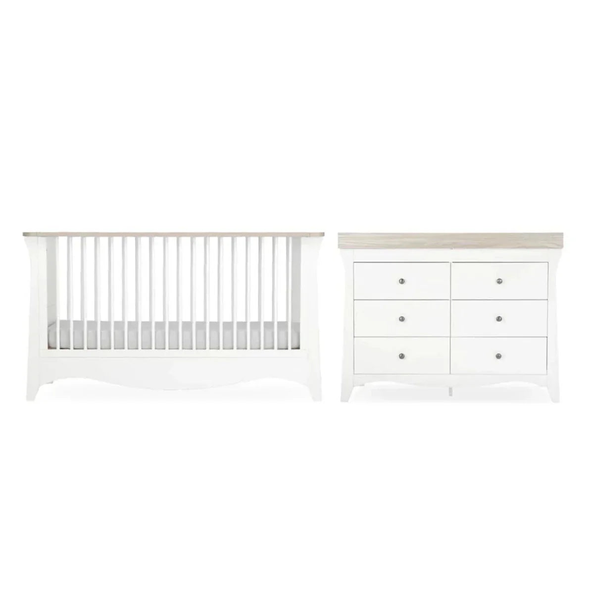 CuddleCo Clara Luxe 2 Piece Furniture Set - White/Ash