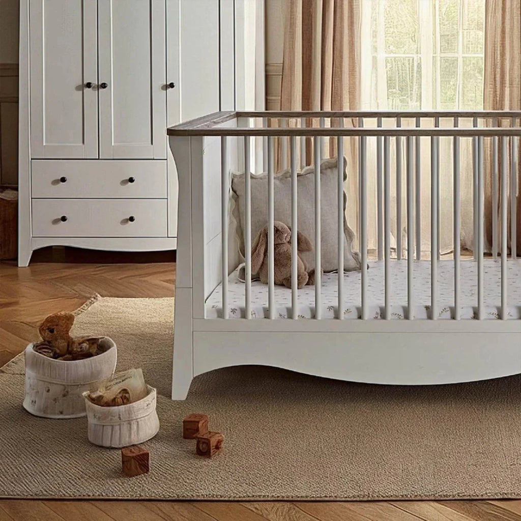 CuddleCo Clara Luxe 2 Piece Furniture Set - White/Ash