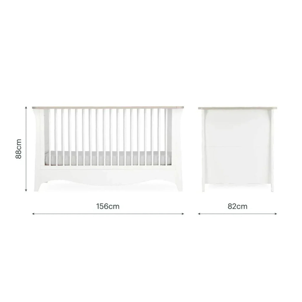 CuddleCo Clara Luxe 2 Piece Furniture Set - White/Ash