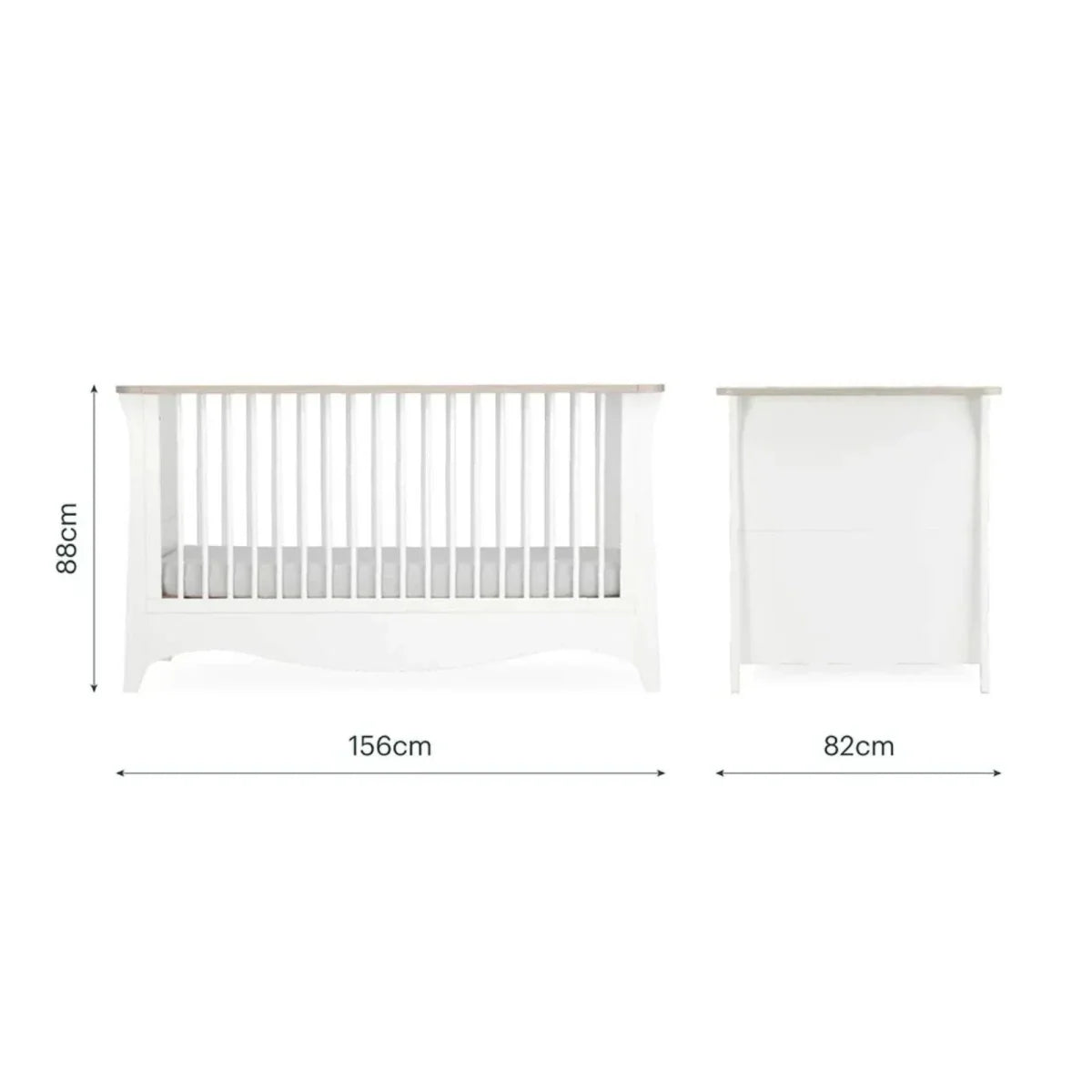 CuddleCo Clara Luxe 2 Piece Furniture Set - White/Ash