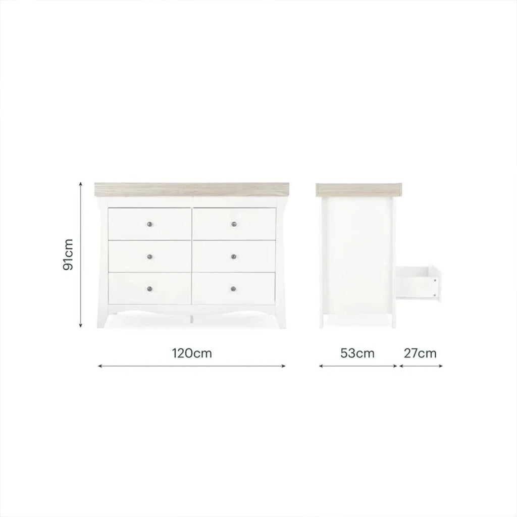 CuddleCo Clara Luxe 2 Piece Furniture Set - White/Ash
