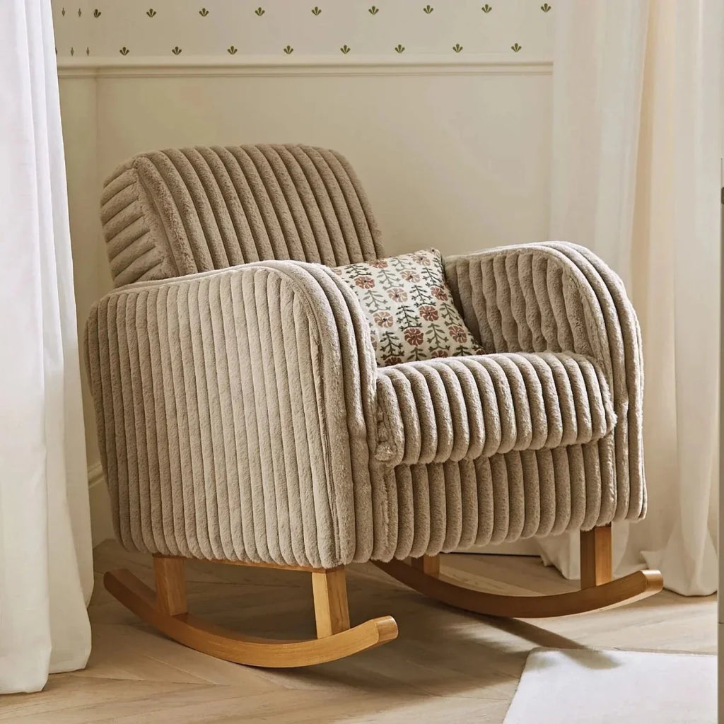 CuddleCo Etta Nursing Chair & Foot Stool - Faux Fur Mink
