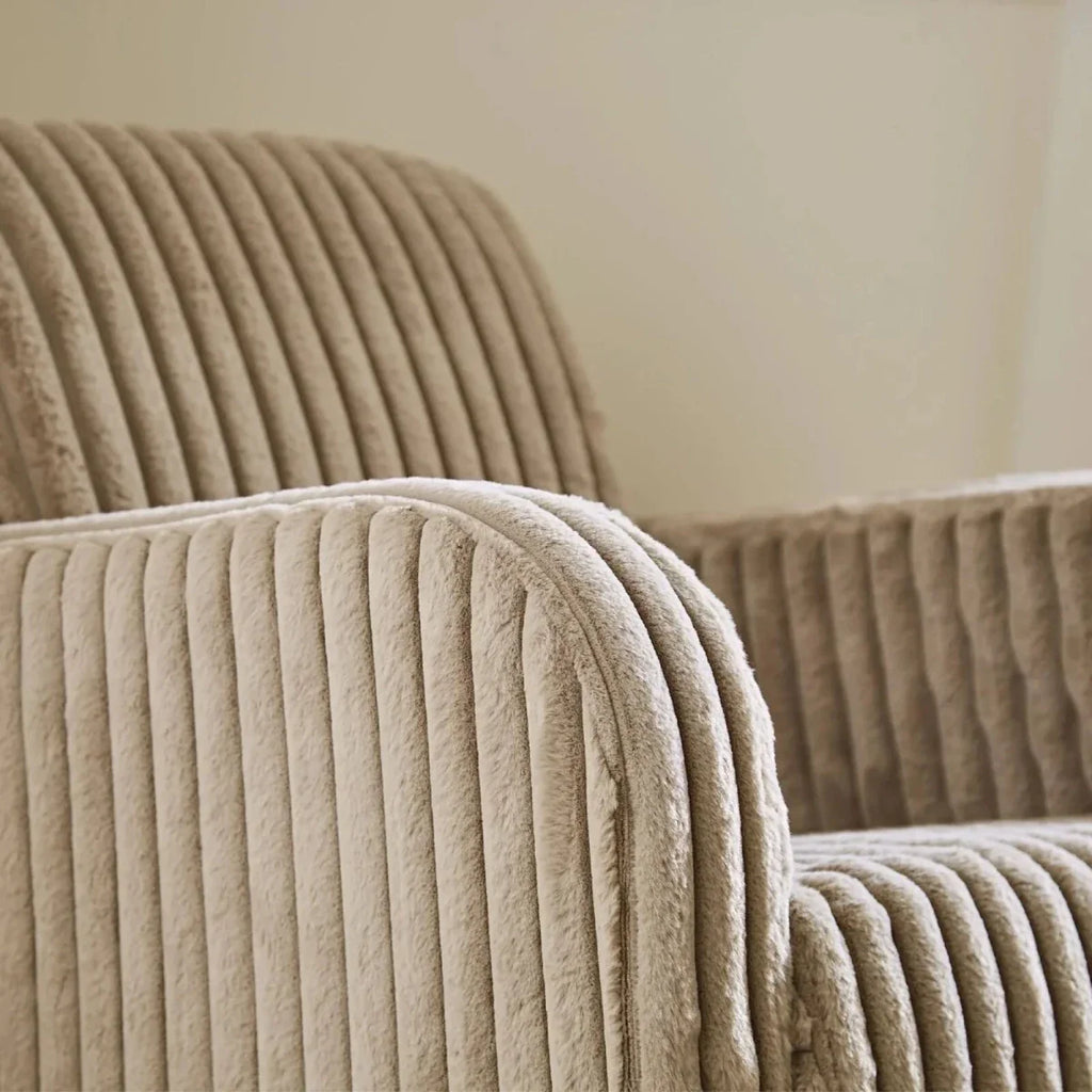 CuddleCo Etta Nursing Chair & Foot Stool - Faux Fur Mink