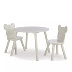CuddleCo Play House Bear Table & 2 Chairs - Pebble