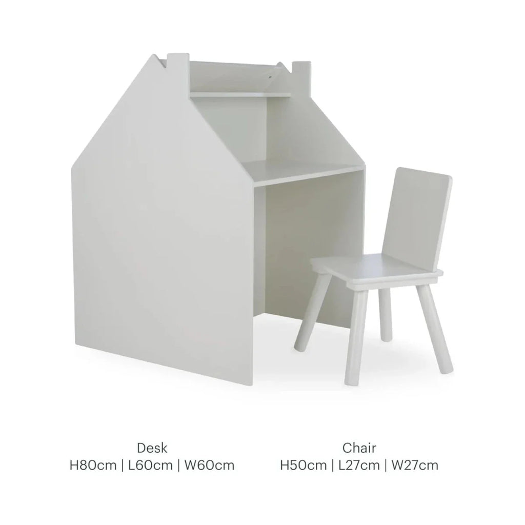 CuddleCo Play House Storage Desk with Easel and Chair - Pebble