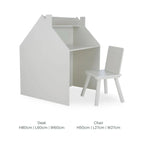 CuddleCo Play House Storage Desk with Easel and Chair - Pebble