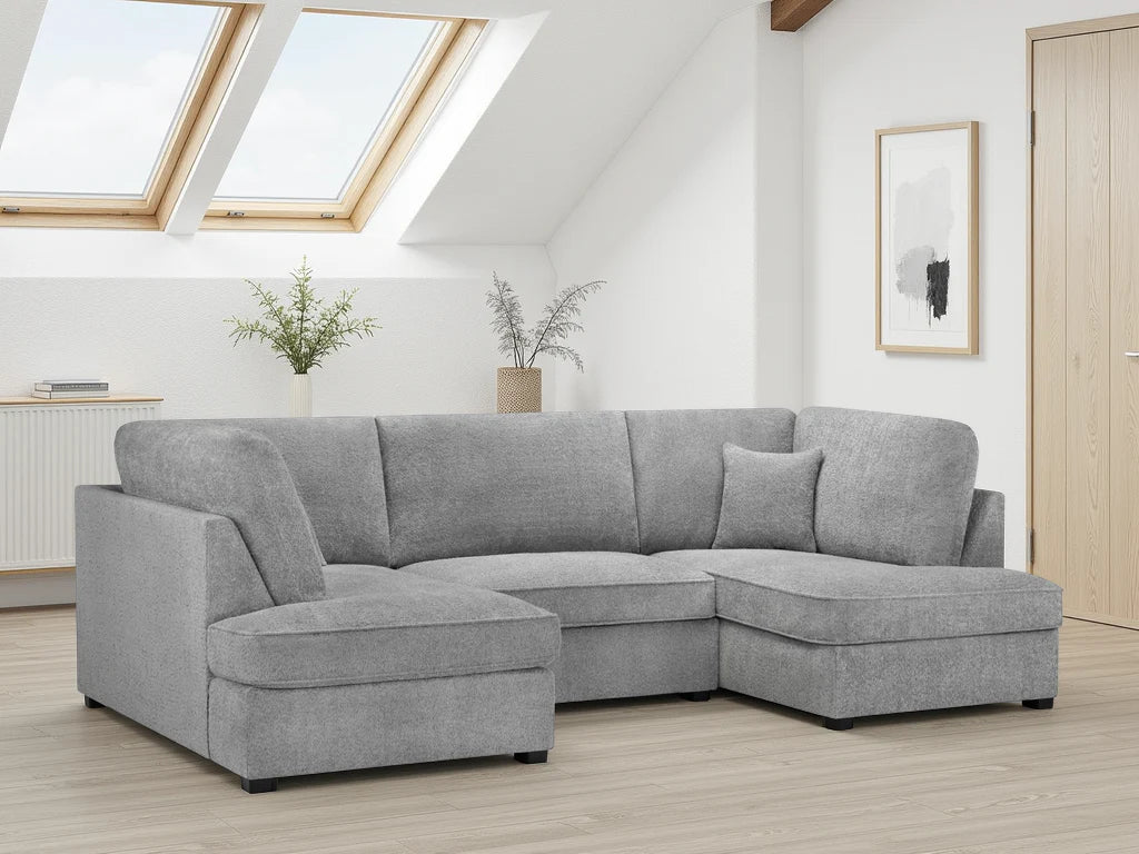 Carnaby Plush  U-Shape Corner Sofa: Spacious, Comfortable, Stylish Living Room Seating