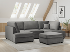 Carnaby Plush  U-Shape Corner Sofa: Spacious, Comfortable, Stylish Living Room Seating