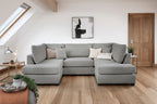 Carnaby Plush  U-Shape Corner Sofa: Spacious, Comfortable, Stylish Living Room Seating
