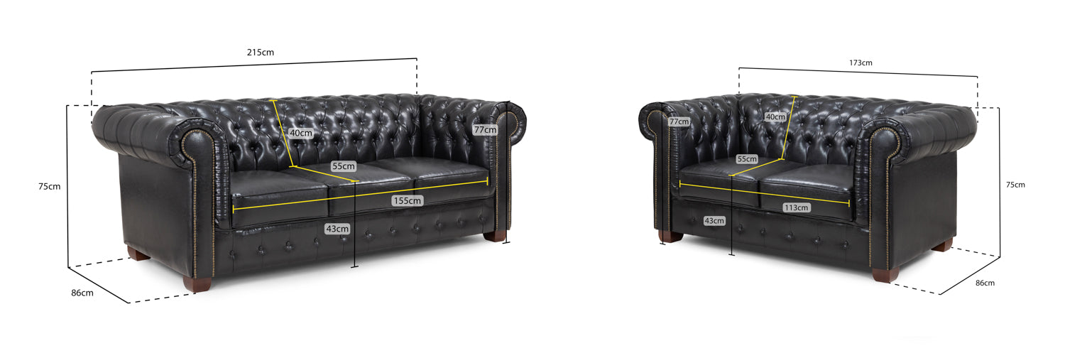 Classic Chesterfield Oxblood Red 3+2 Sofa Set: Elegant Tufted Faux Leather Design