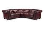 Luxurious Oxblood Red Chesterfield Large Corner Sofa - Classic Buttoned Design