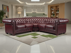 Luxurious Oxblood Red Chesterfield Large Corner Sofa - Classic Buttoned Design