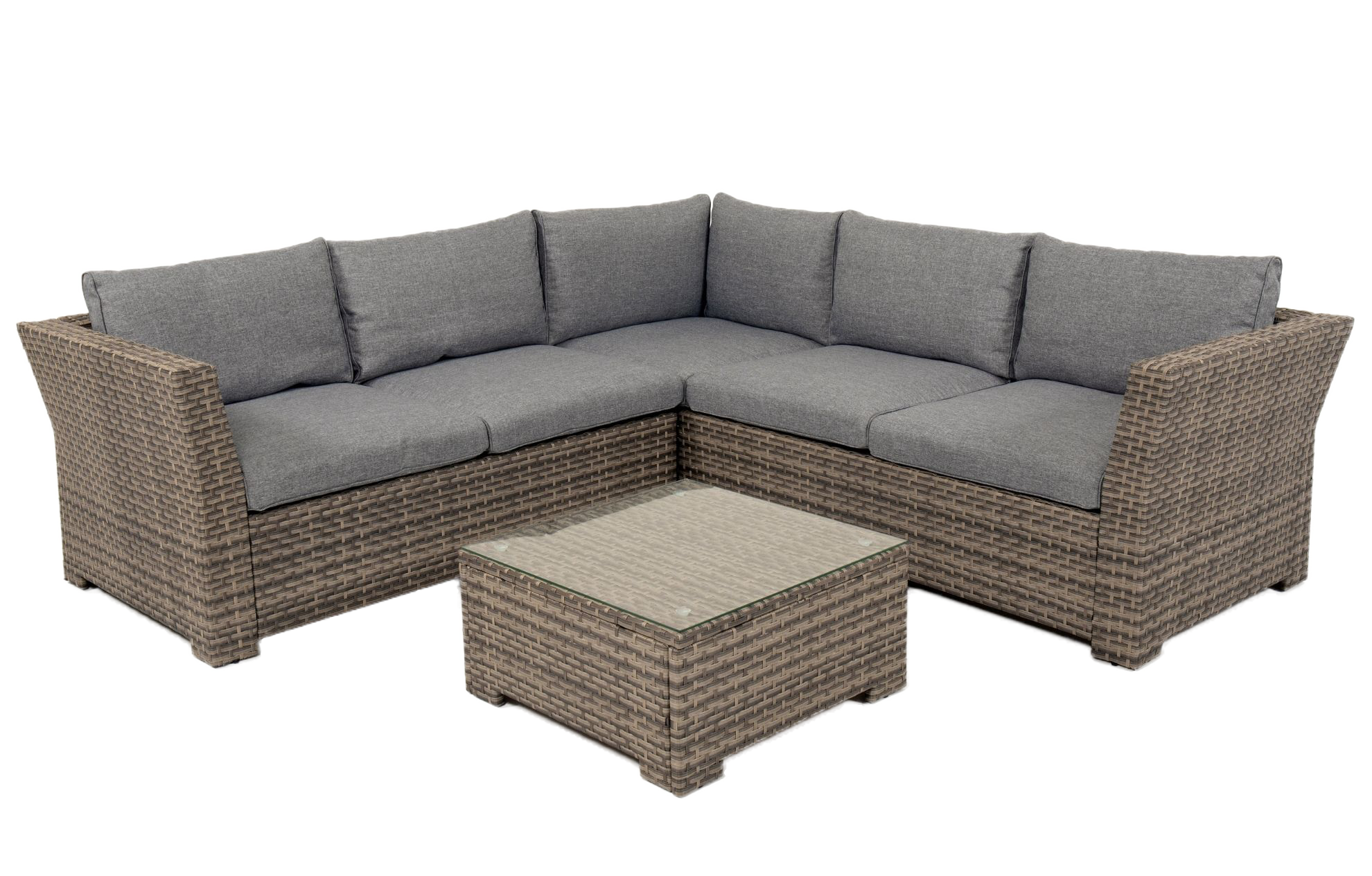 Chesterton Grey 5 Seater Polyrattan Corner Garden Sofa Set