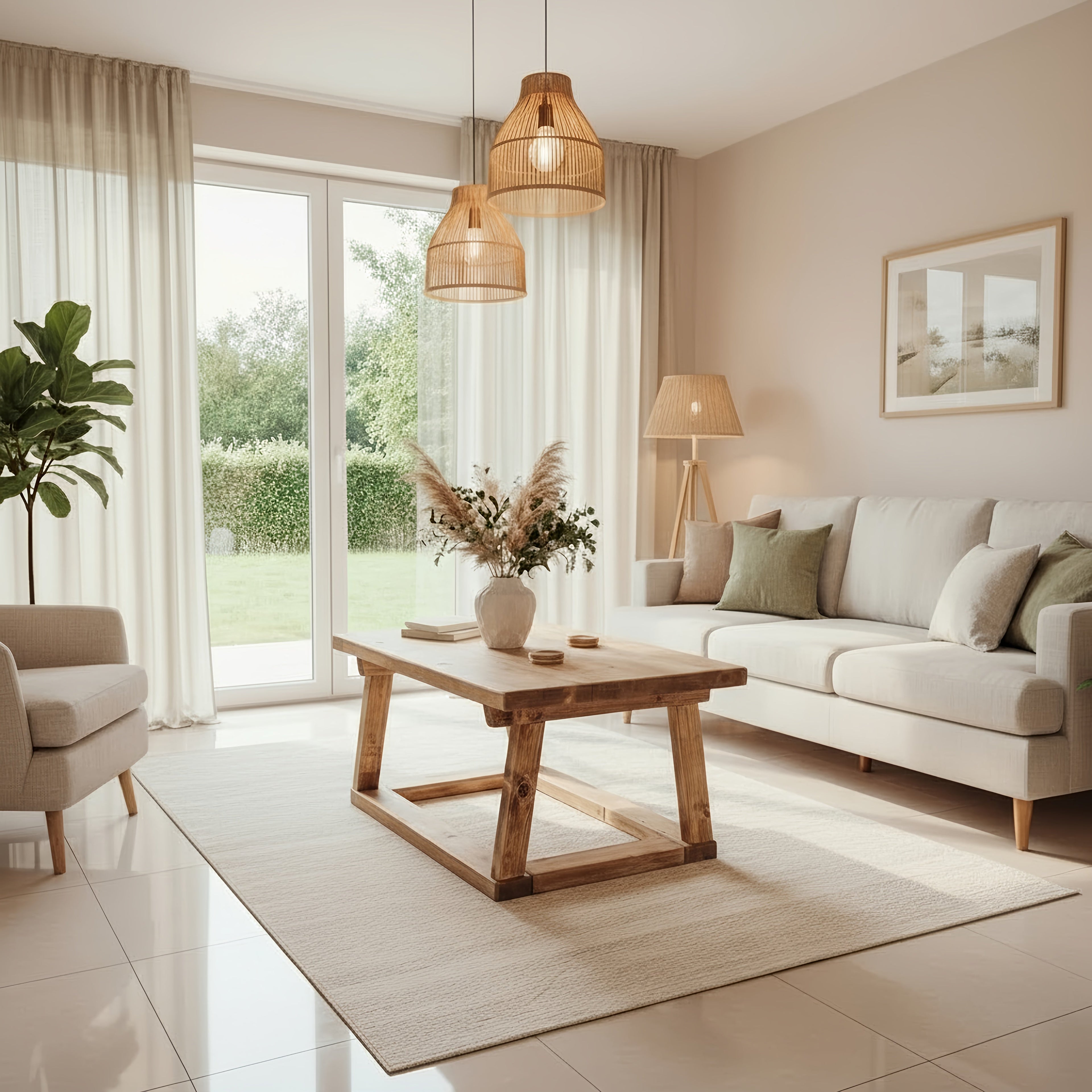 COAV Rustic Wooden Coffee Table