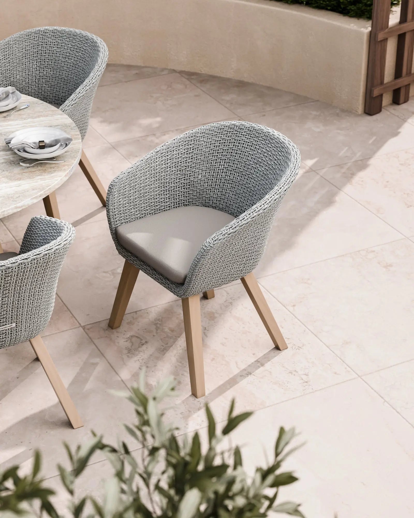 Jupiter 6 Seater Round Conical Dining Set with Sol Dining Chairs