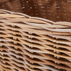 Wovenhill Kubu Rattan Oblong Lined Log Baskets with Hoop Handles
