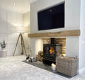Wovenhill Kubu Rattan Oblong Lined Log Baskets with Hoop Handles