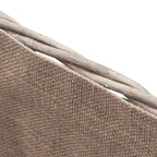 Wovenhill Wicker Grey Wash Square Log Basket with Hoop Handles
