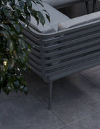 Mayfair Corner Lounging Set with Fire Pit Table and 2 Benches