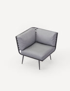 Mayfair Corner Lounging Set with Fire Pit Table and 2 Benches