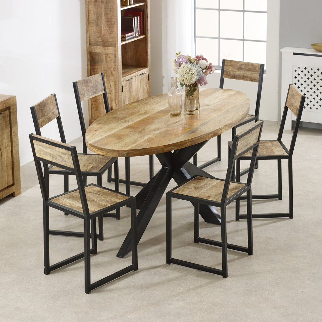 Merlin Mango Wooden 6 8 Seater Oval Dining Table