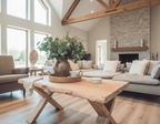 Maya Live Edge Chunky Coffee Table X Cross Legs