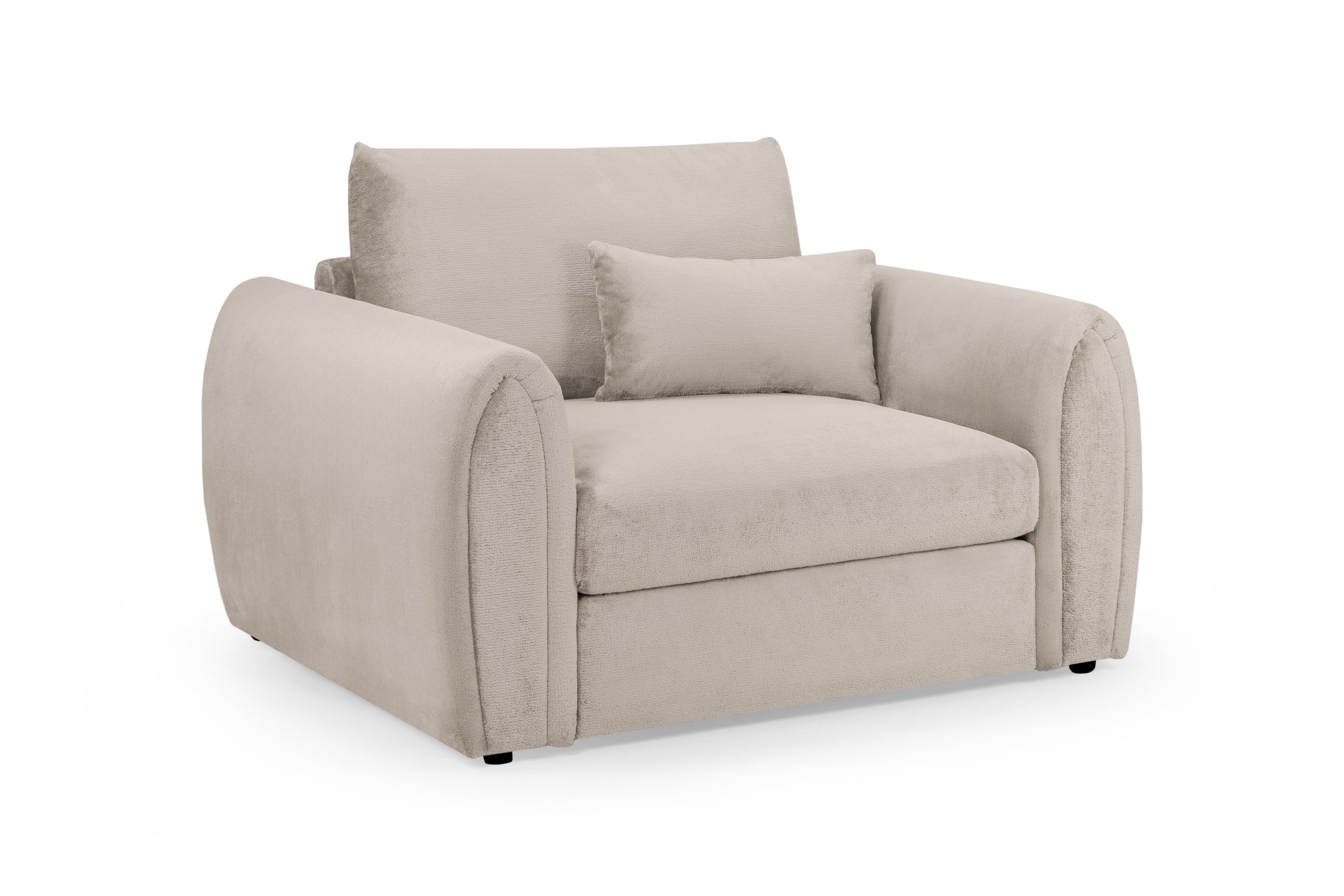Luxury Mirabel Mocha Velvet Armchair: Plush Comfort, Spacious Seating, Removable Cushions