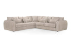 Mirabel Mocha Large Corner Velvet Sofa - Spacious, Comfortable, Removable Cushions