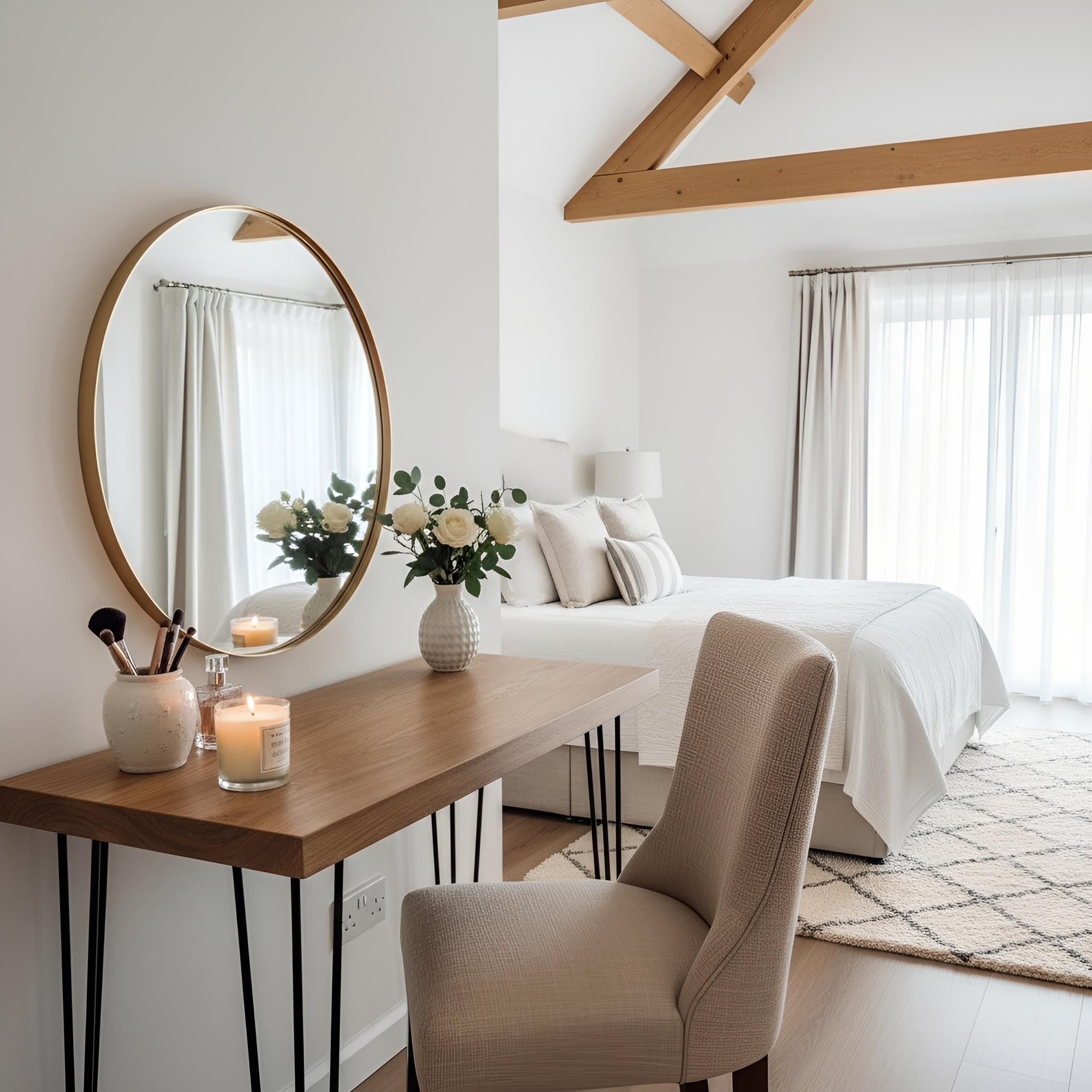 LARIA Oak Makeup / Dressing Table