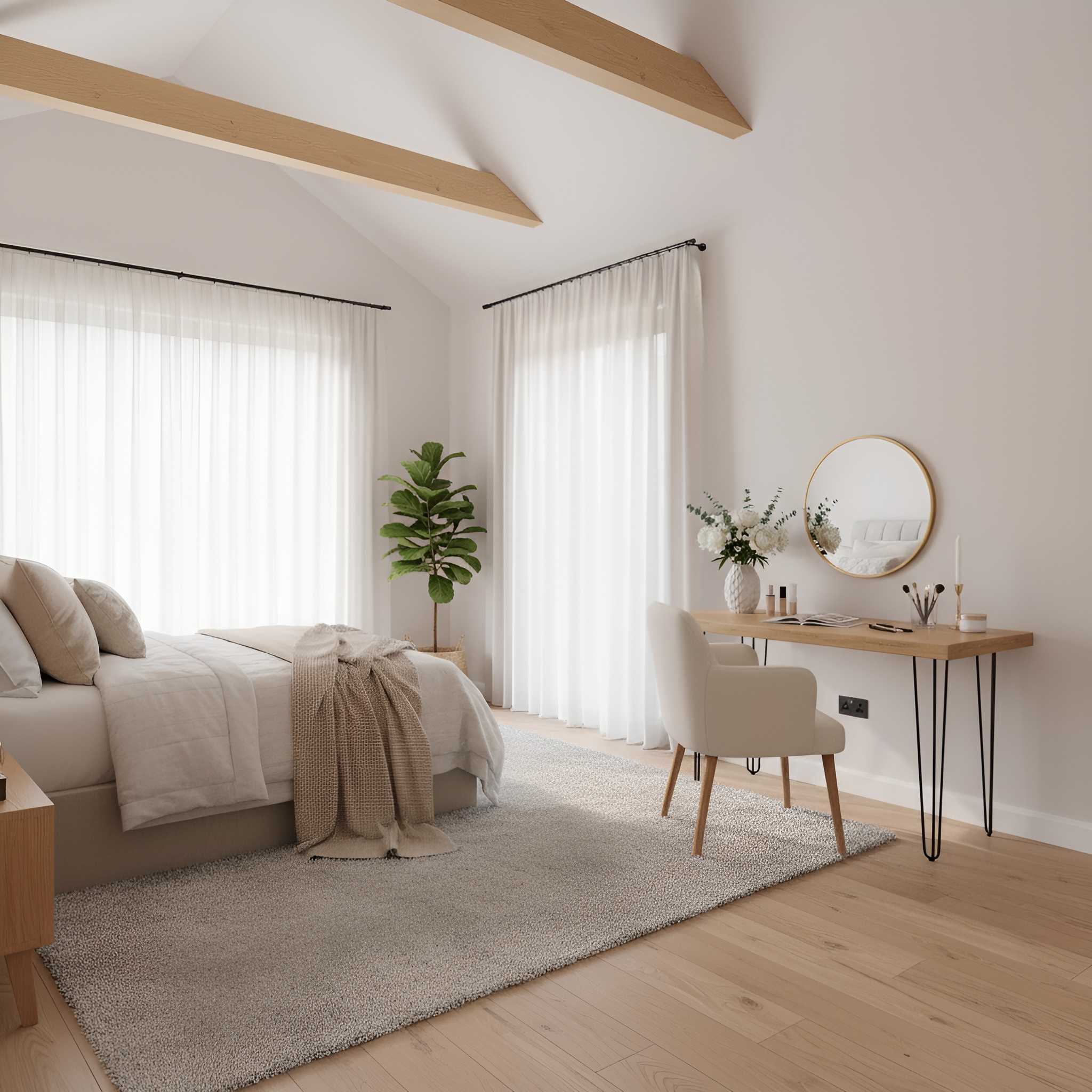 LARIA Oak Makeup / Dressing Table