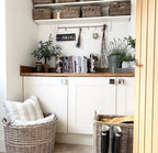 Wovenhill Kubu Rattan Oblong Lined Log Baskets with Hoop Handles