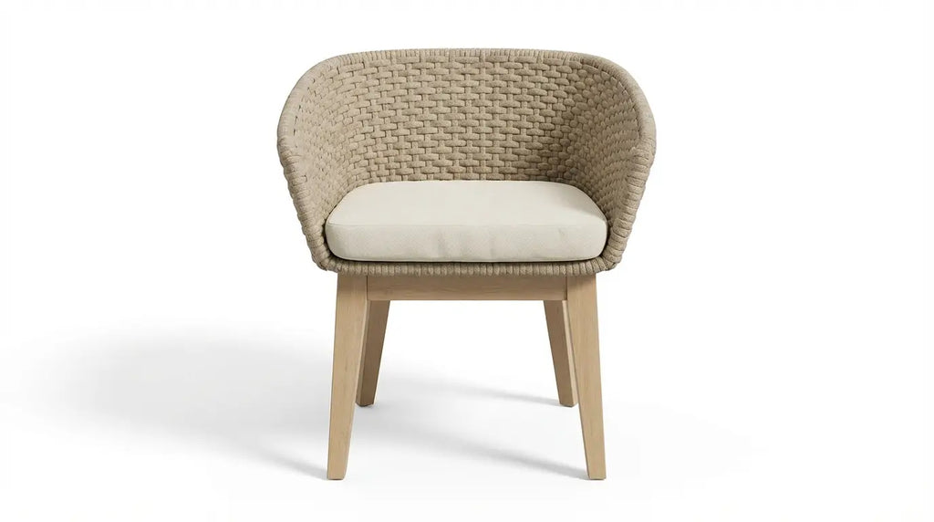 Roma 4 Seater Round Sunray with Terrazzo Insert Dining Set with Eden Dawn Chairs