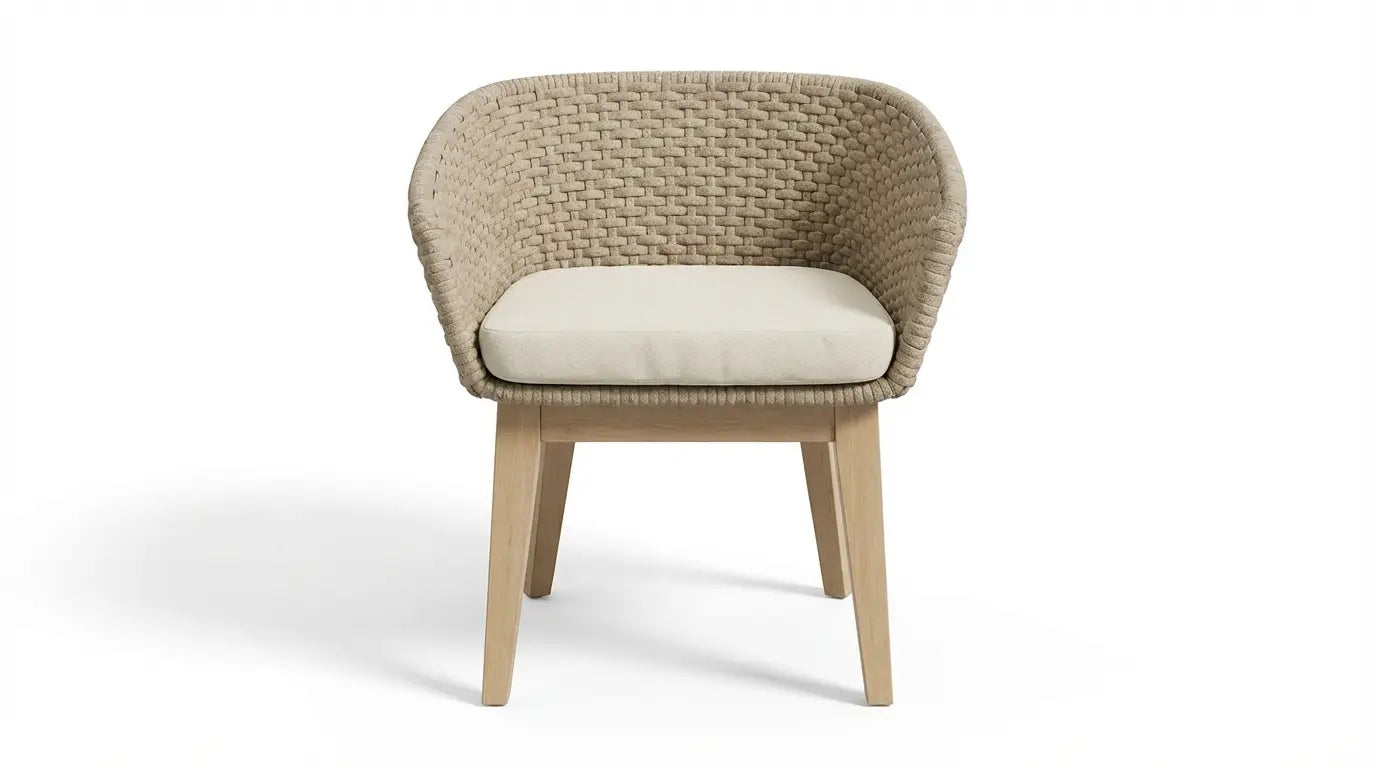Roma 4 Seater Round Sunray with Terrazzo Insert Dining Set with Eden Dawn Chairs