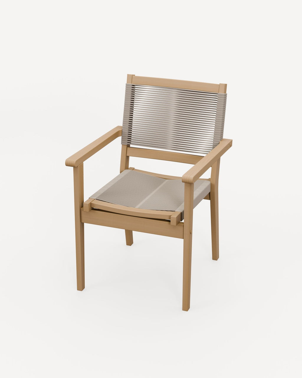 Roma 4 Seater Round Sunray with Terrazzo Insert Dining Set with Roma Rope Stacking Chairs