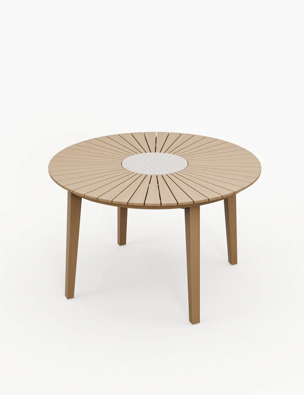 Roma 4 Seater Round Sunray with Terrazzo Insert Dining Set with Eden Dawn Chairs