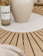 Roma 4 Seater Round Sunray with Terrazzo Insert Dining Set with Sol Dining Chairs