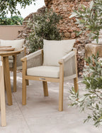 Roma 6 Seater Round Sunray with Terrazzo Insert Dining Set with Roma Dining Chairs