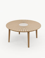 Roma 6 Seater Round Sunray with Terrazzo Insert Dining Set with Eden Dawn Chairs