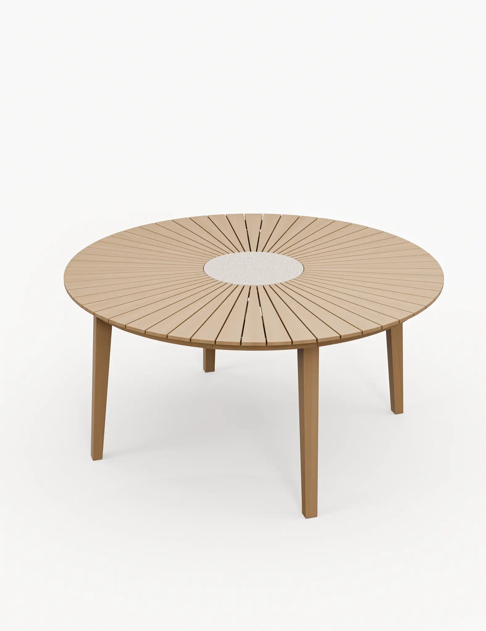 Roma 6 Seater Round Sunray with Terrazzo Insert Dining Set with Eden Dawn Chairs
