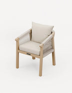 Roma 4 Seater Round Sunray with Terrazzo Insert Dining Set with Roma Dining Chairs