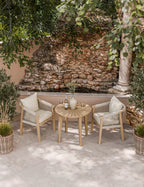 Roma 2 Seater Round Sunray Bistro Set with Roma Dining Chairs